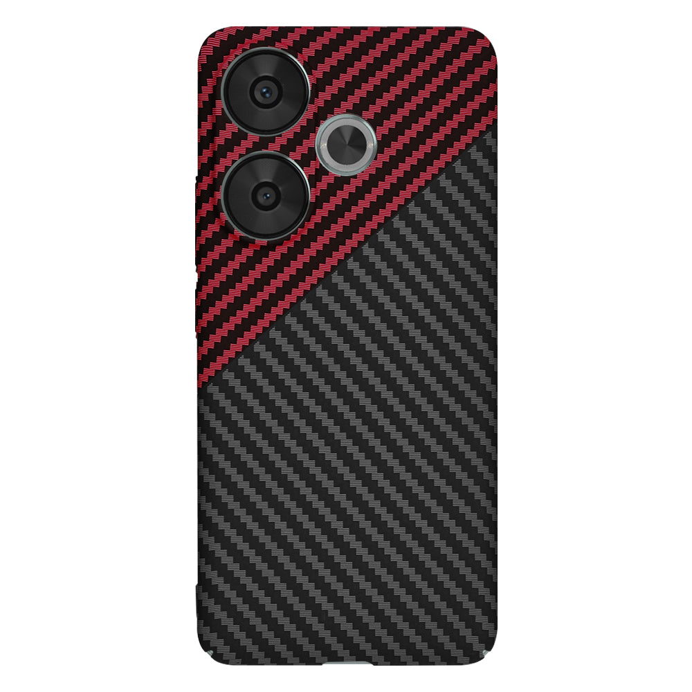 Fodral för Xiaomi Poco F6, Techsuit, Carbonite FiberShell, Svart Röd
