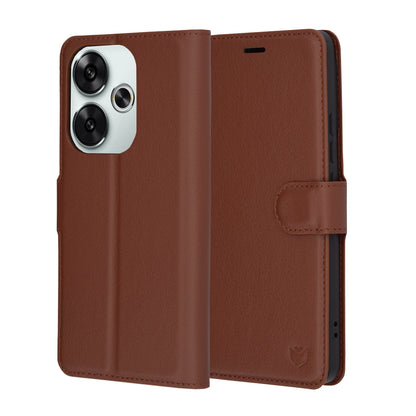 Fodral för Xiaomi Poco F6, Techsuit, Leather Folio, Brun