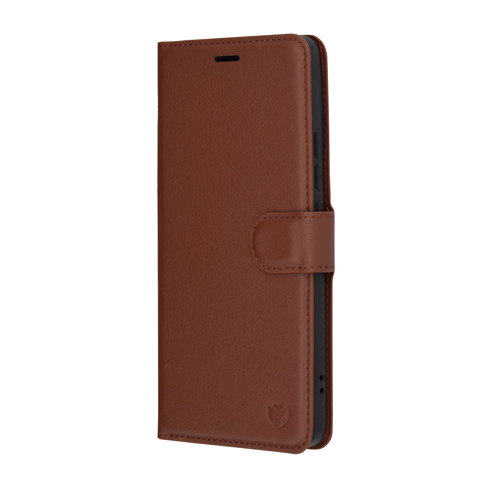 Fodral för Xiaomi Poco F6, Techsuit, Leather Folio, Brun