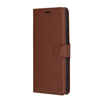 Fodral för Xiaomi Poco F6, Techsuit, Leather Folio, Brun
