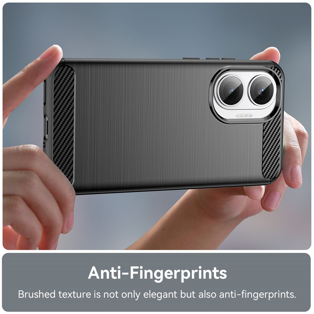 Fodral för Xiaomi Poco F7, Techsuit, Kolfiber, Svart