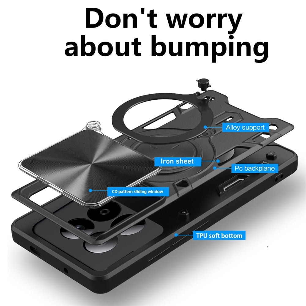 Fodral för Xiaomi Poco M8 Pro / Redmi Note 15 Pro+ 5G, Techsuit, CamGuard Pro, Svart