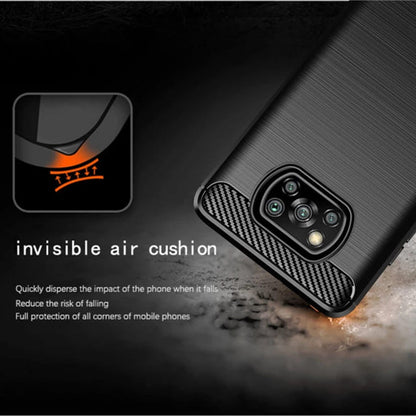 Fodral för Xiaomi Poco X3 Pro / X3 NFC / X3, Techsuit, Kolfiber, Svart