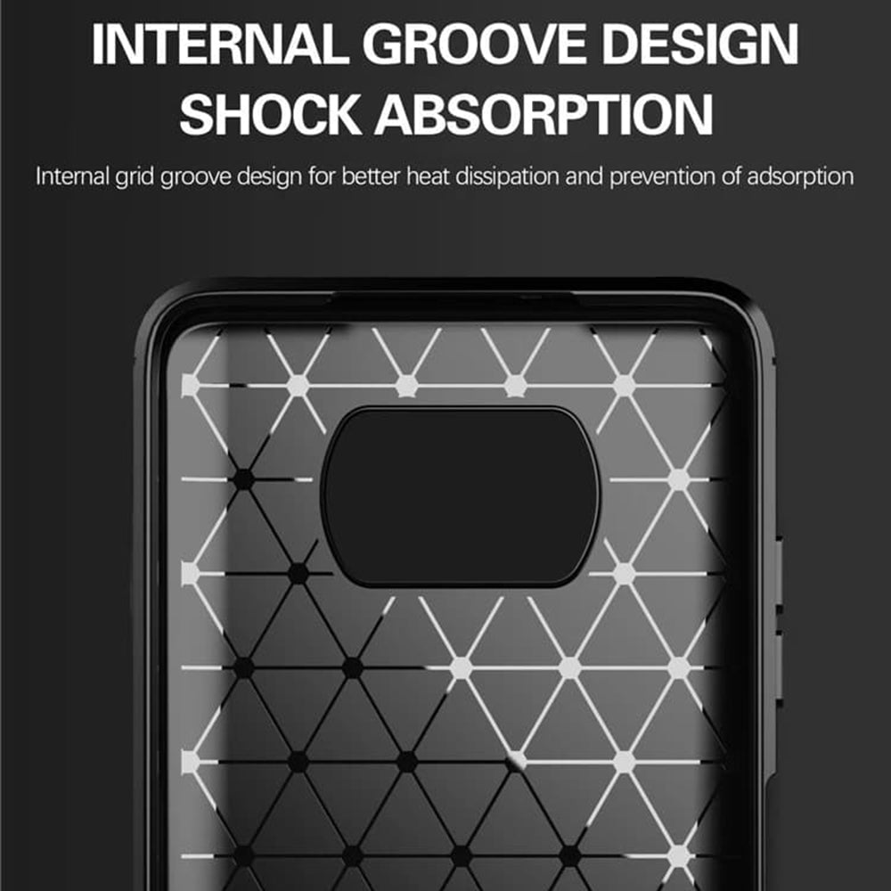Fodral för Xiaomi Poco X3 Pro / X3 NFC / X3, Techsuit, Kolfiber, Svart