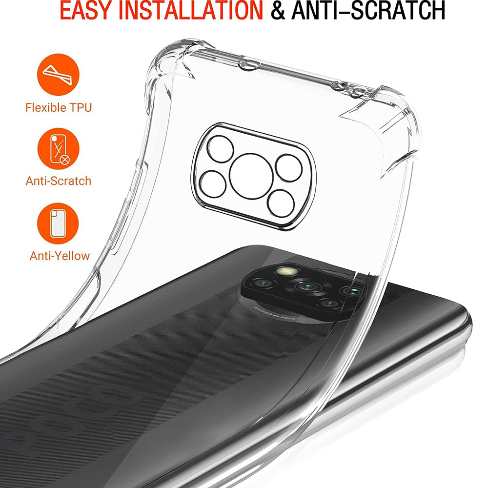 Fodral för Xiaomi Poco X3 Pro / X3 NFC / X3, Techsuit, Stötsäker Klar, Transparent