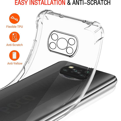 Fodral för Xiaomi Poco X3 Pro / X3 NFC / X3, Techsuit, Stötsäker Klar, Transparent