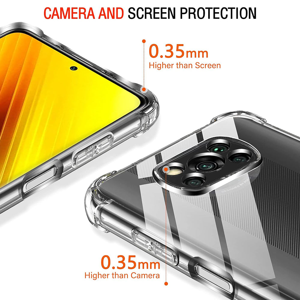 Fodral för Xiaomi Poco X3 Pro / X3 NFC / X3, Techsuit, Stötsäker Klar, Transparent