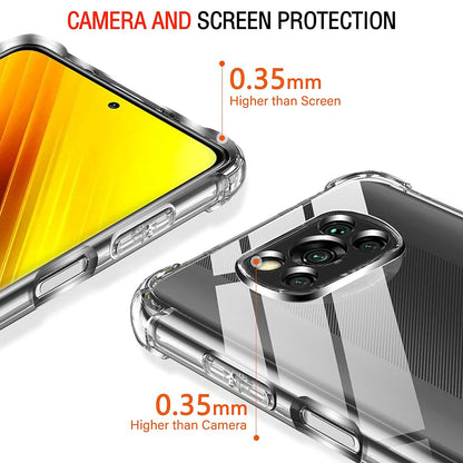 Fodral för Xiaomi Poco X3 Pro / X3 NFC / X3, Techsuit, Stötsäker Klar, Transparent