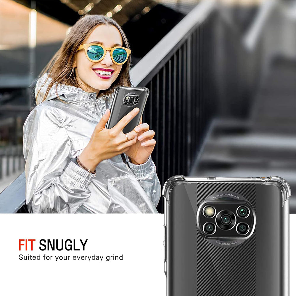 Fodral för Xiaomi Poco X3 Pro / X3 NFC / X3, Techsuit, Stötsäker Klar, Transparent