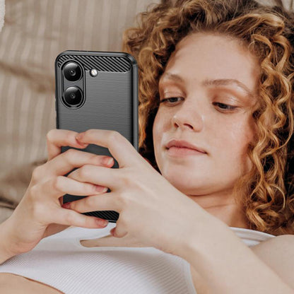 Fodral för Xiaomi Poco X8 Pro, Techsuit, Kolfiber, Blå