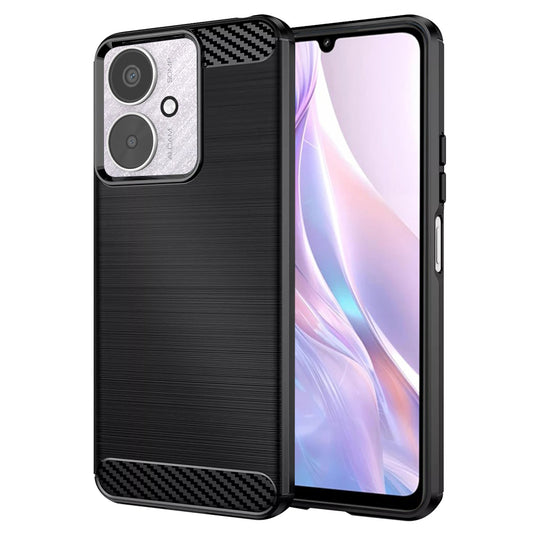 Fodral för Xiaomi Redmi 13C 5G / 13C / Poco C65, Techsuit, Kolfiber, Svart