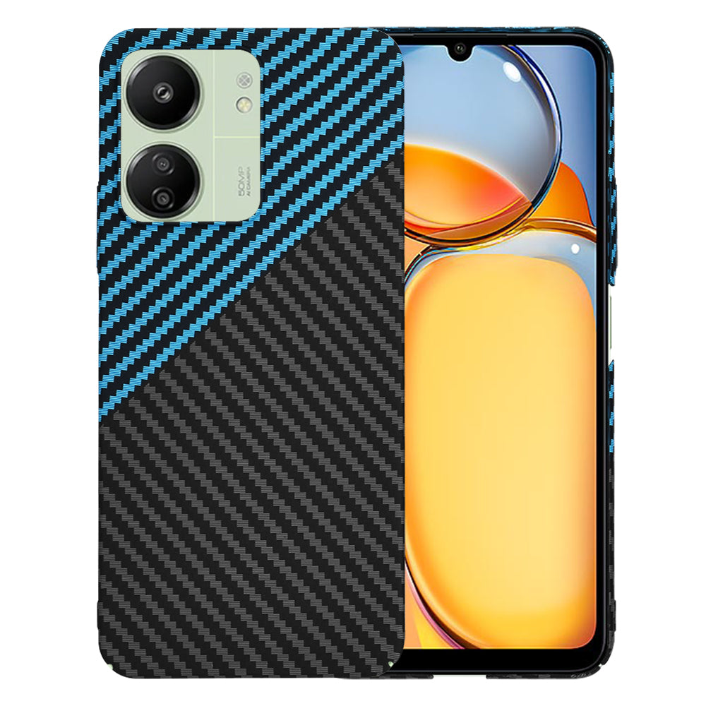 Fodral för Xiaomi Redmi 13C 5G / 13C / Poco C65, Techsuit, Carbonite FiberShell, Svart Bleu