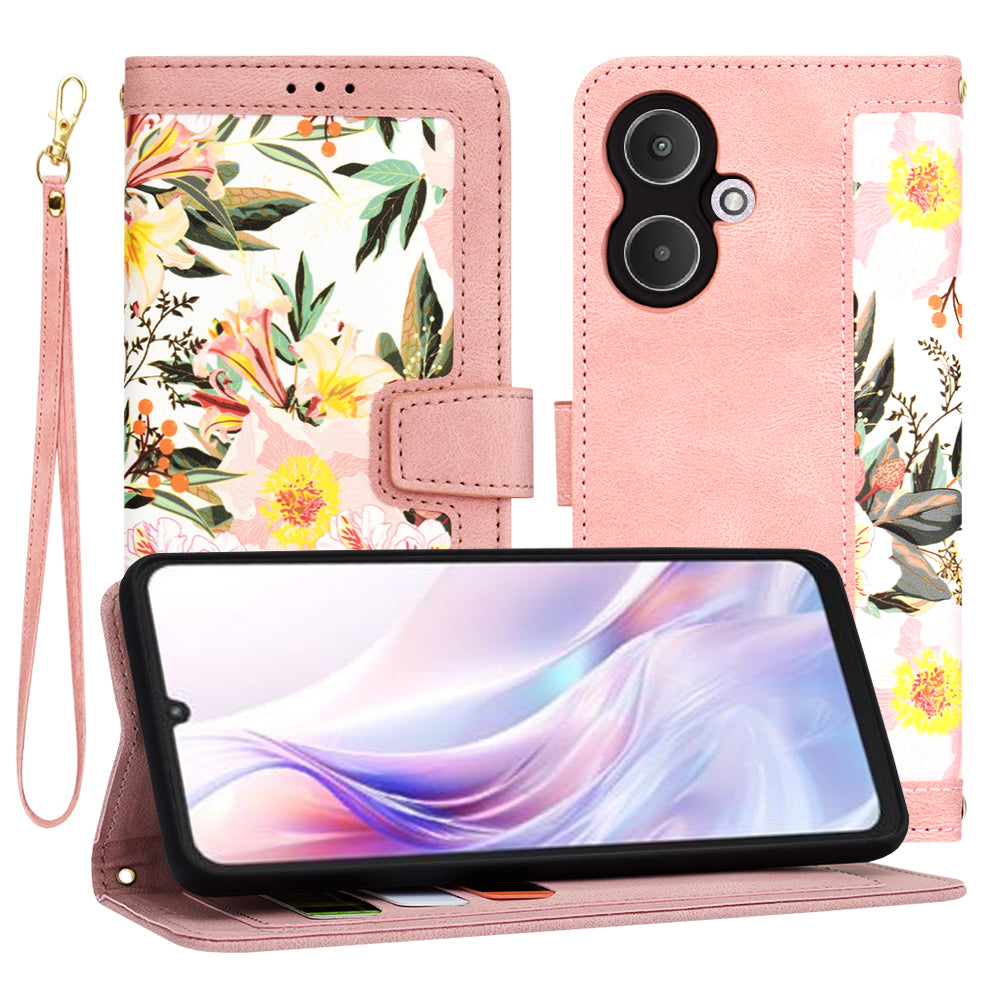Fodral för Xiaomi Redmi 13C 5G, Techsuit, FlipCraft, Rosa