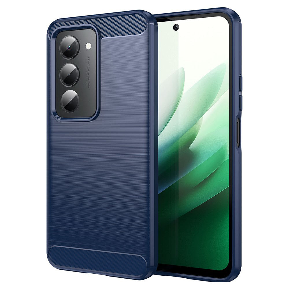Skyddsfodral för Xiaomi Redmi 15 5G / 15 4G, Techsuit, Kolfiber, Blå