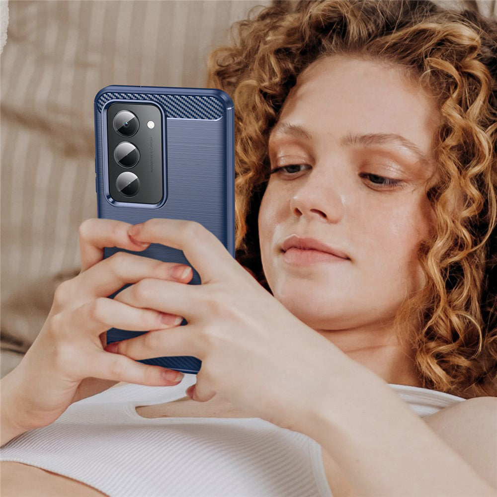 Skyddsfodral för Xiaomi Redmi 15 5G / 15 4G, Techsuit, Kolfiber, Blå
