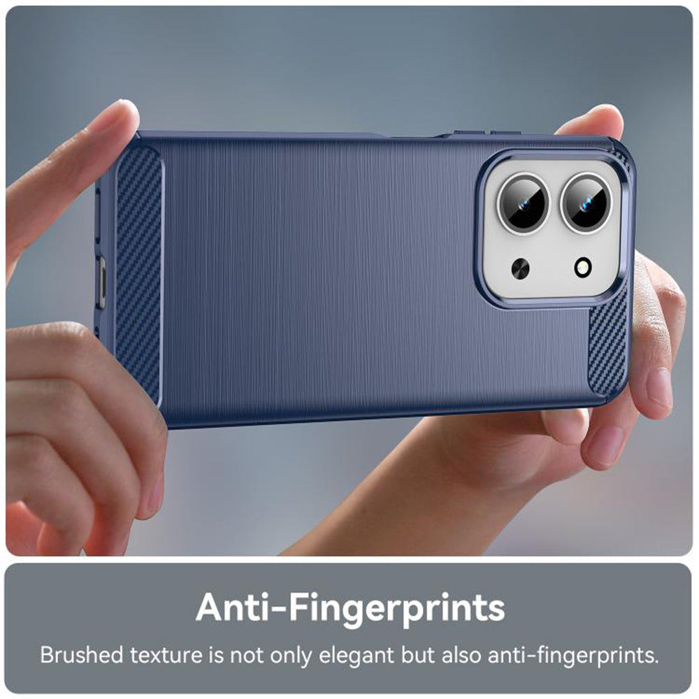 Fodral för Xiaomi Redmi 15C 5G / 15C 4G, Techsuit, Kolfiber, Blå