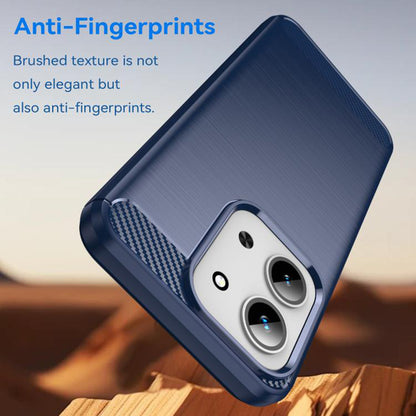 Fodral för Xiaomi Redmi 15C 5G / 15C 4G, Techsuit, Kolfiber, Blå