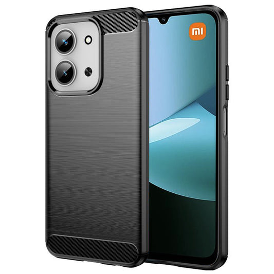 Fodral för Xiaomi Redmi 15C 5G / 15C 4G, Techsuit, Kolfiber, Svart