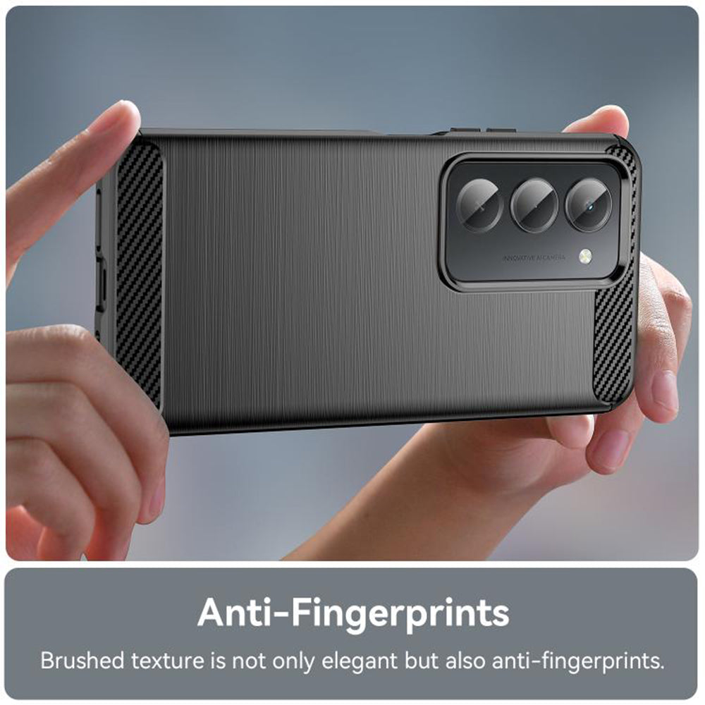 Fodral för Xiaomi Redmi 15 5G / 15 4G, Techsuit, Kolfiber, Svart
