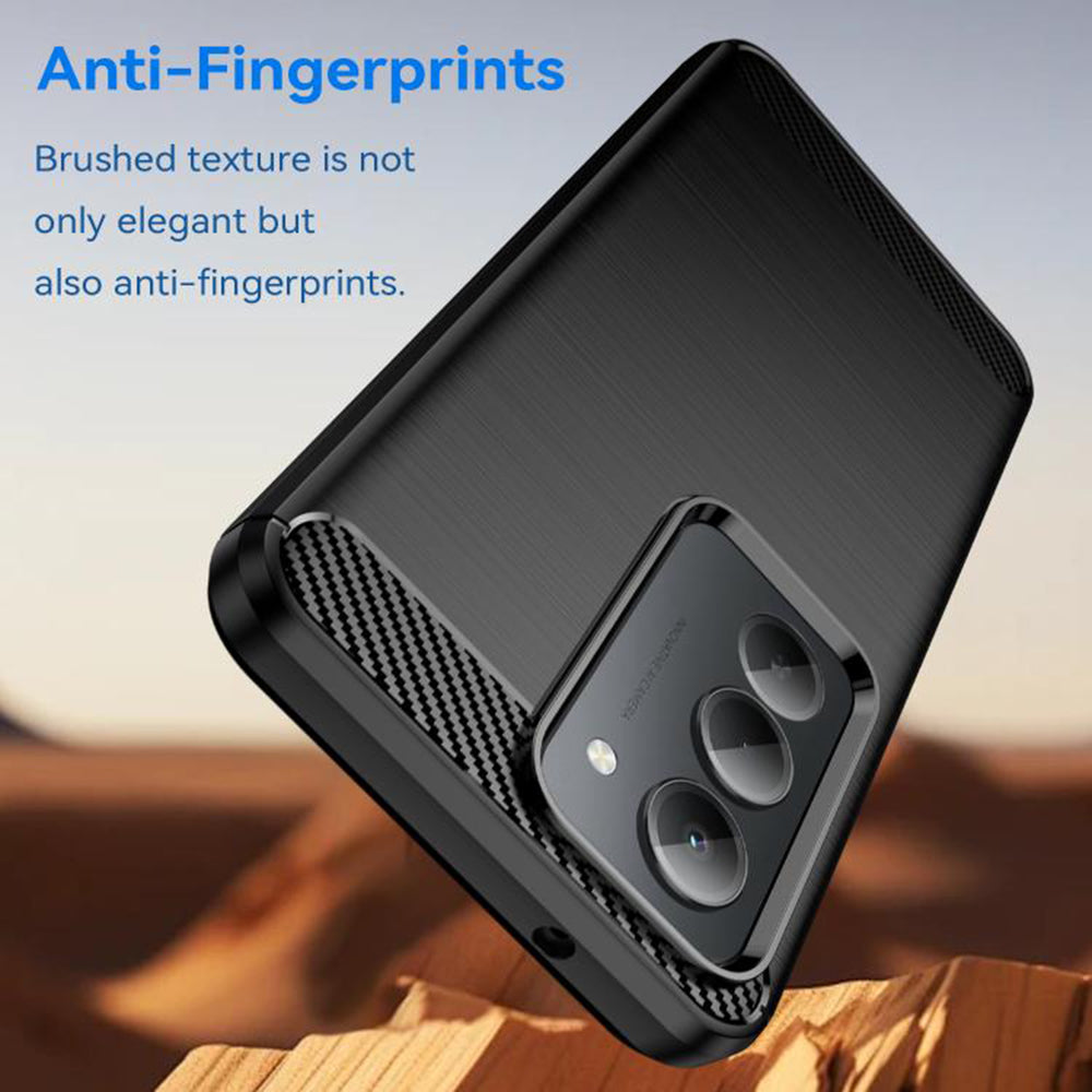 Fodral för Xiaomi Redmi 15 5G / 15 4G, Techsuit, Kolfiber, Svart