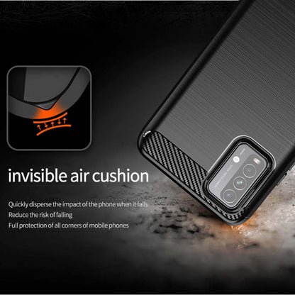 Fodral för Xiaomi Redmi 9 Power / 9T, Techsuit, Kolfiber, Svart
