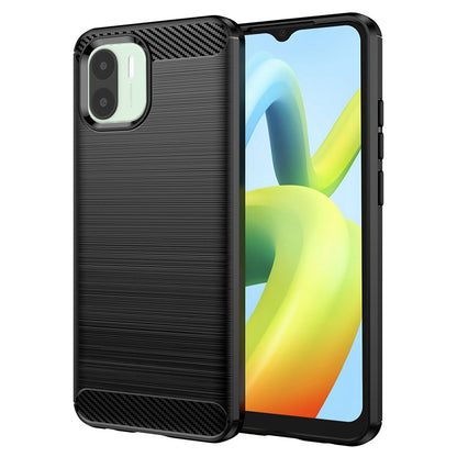Fodral för Xiaomi Redmi A2 / A1, Techsuit, Kolfiber, Svart