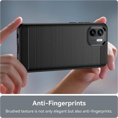 Fodral för Xiaomi Redmi A2 / A1, Techsuit, Kolfiber, Svart
