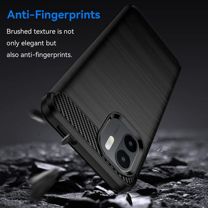 Fodral för Xiaomi Redmi A2 / A1, Techsuit, Kolfiber, Svart