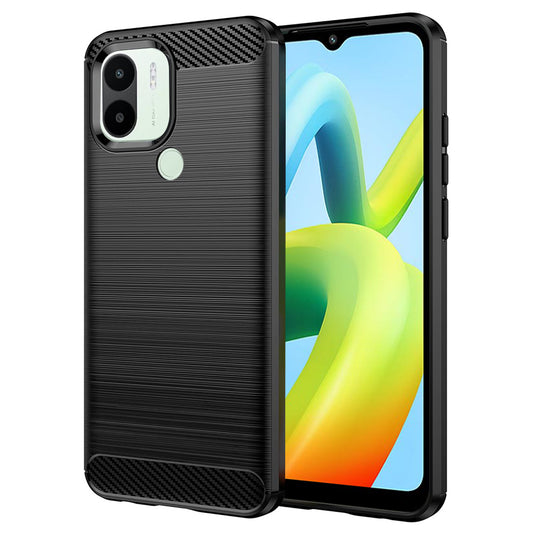 Fodral för Xiaomi Redmi A2+ / A1+, Techsuit, Kolfiber, Svart