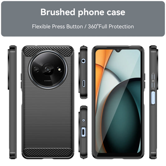 Fodral för Xiaomi Redmi A3x / A3, Techsuit, Kolfiber, Svart