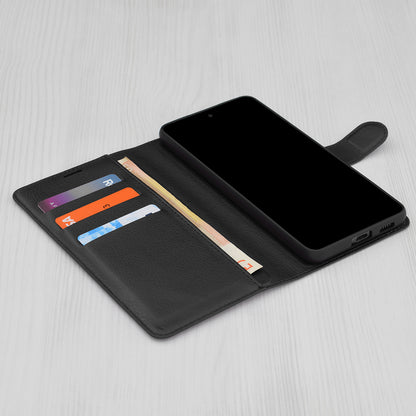 Fodral för Xiaomi Redmi A3x / A3, Techsuit, Leather Folio, Svart