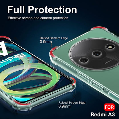 Fodral för Xiaomi Redmi A3x / A3, Techsuit, Stötsäker Klar, Transparent