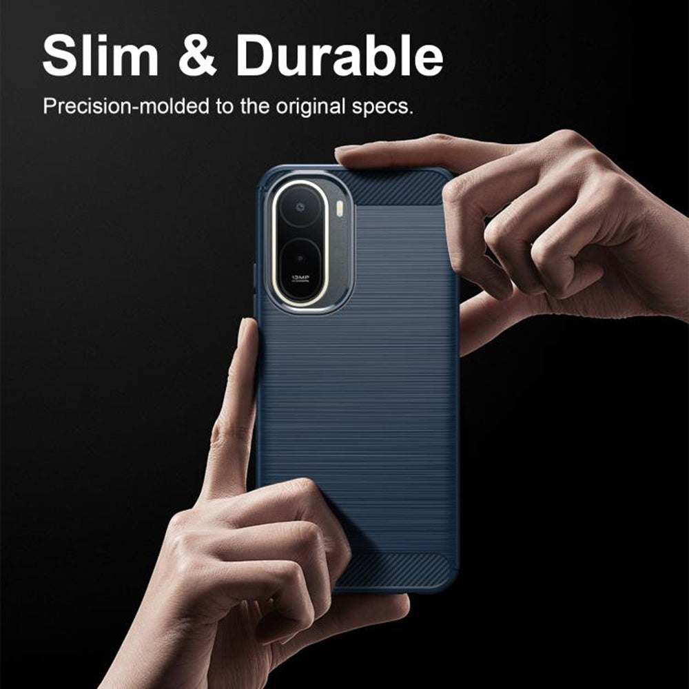Fodral för Xiaomi Redmi A7 Pro 4G, Techsuit, Kolfiber, Blå
