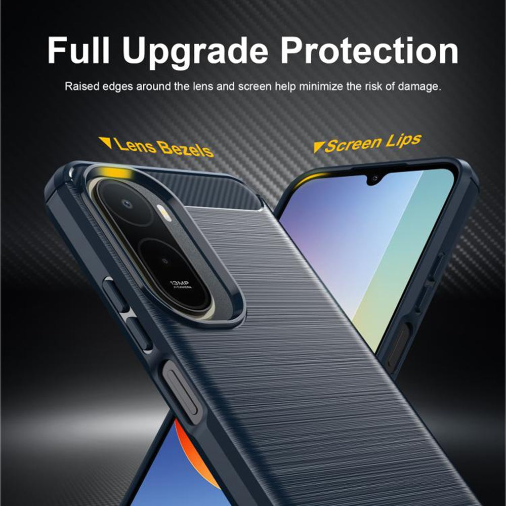 Fodral för Xiaomi Redmi A7 Pro 4G, Techsuit, Kolfiber, Blå