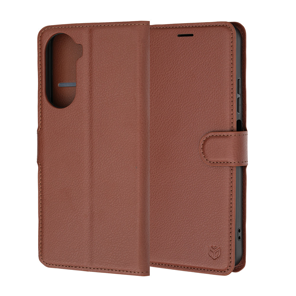 Fodral för Xiaomi Redmi A7 Pro 4G, Techsuit, Läderfolio, Brun