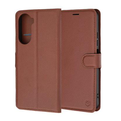 Fodral för Xiaomi Redmi A7 Pro 4G, Techsuit, Läderfolio, Brun