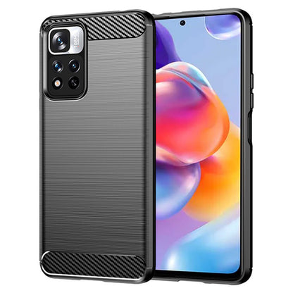 Fodral för Xiaomi Redmi Note 11 Pro+ 5G, Techsuit, Kolfiber, Svart