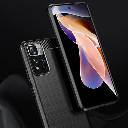 Fodral för Xiaomi Redmi Note 11 Pro+ 5G, Techsuit, Kolfiber, Svart