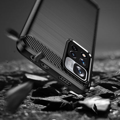 Fodral för Xiaomi Redmi Note 11 Pro+ 5G, Techsuit, Kolfiber, Svart
