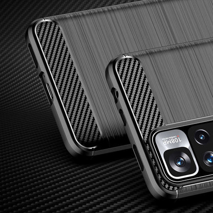 Fodral för Xiaomi Redmi Note 11 Pro+ 5G, Techsuit, Kolfiber, Svart