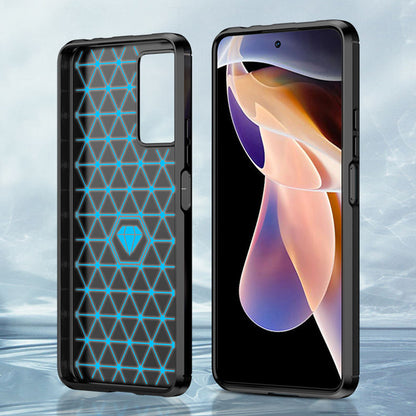Fodral för Xiaomi Redmi Note 11 Pro+ 5G, Techsuit, Kolfiber, Svart