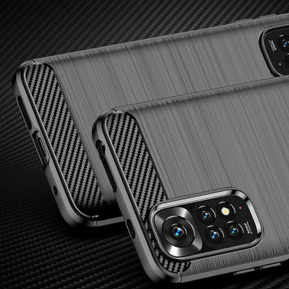 Fodral för Xiaomi Redmi Note 11S / Note 11, Techsuit, Kolfiber, Svart