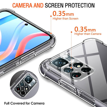 Fodral för Xiaomi Redmi Note 11S / Note 11, Techsuit, Stötsäker Klar, Transparent