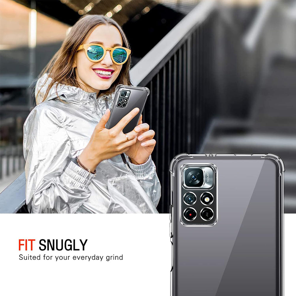 Fodral för Xiaomi Redmi Note 11S / Note 11, Techsuit, Stötsäker Klar, Transparent