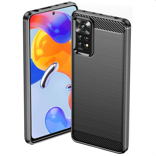 Mobilskal för Xiaomi Redmi Note 12 Pro 4G / Note 11 Pro 5G / Note 11 Pro, Techsuit, Kolfiber, Svart