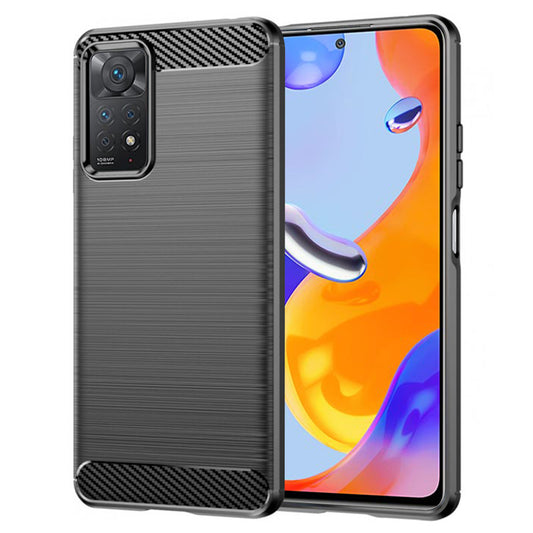 Mobilskal för Xiaomi Redmi Note 12 Pro 4G / Note 11 Pro 5G / Note 11 Pro, Techsuit, Kolfiber, Svart