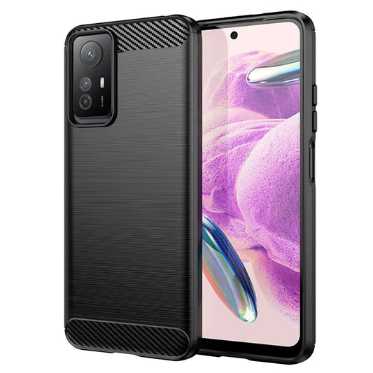 Fodral för Xiaomi Redmi Note 12S, Techsuit, Kolfiber, Svart
