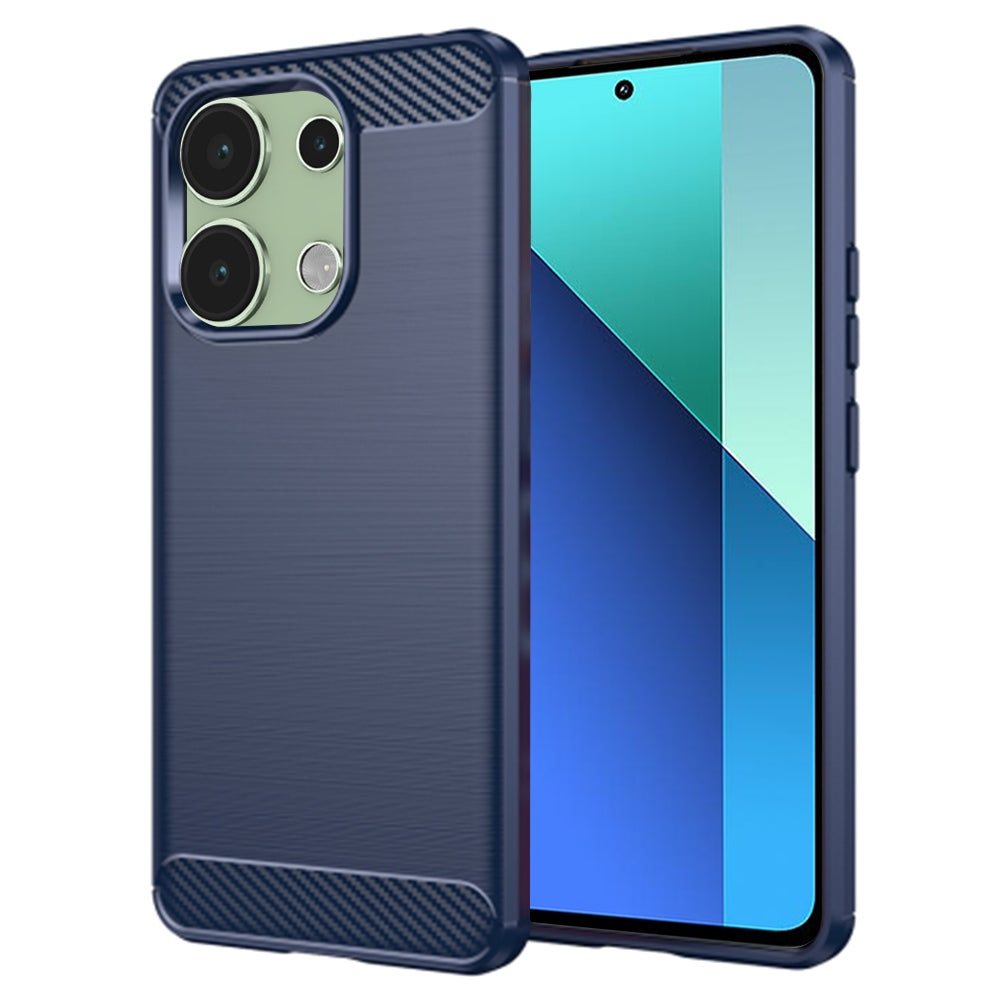 Fodral för Xiaomi Redmi Note 13 4G, Techsuit, Kolfiber, Blå
