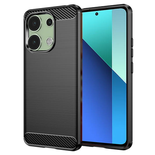 Fodral för Xiaomi Redmi Note 13 4G, Techsuit, Kolfiber, Svart