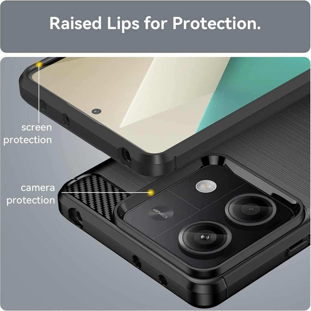 Case for Xiaomi Redmi Note 13 4G, Techsuit, Carbon, Black